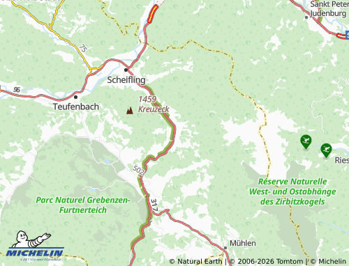 MICHELIN Perchau am Sattel map - ViaMichelin
