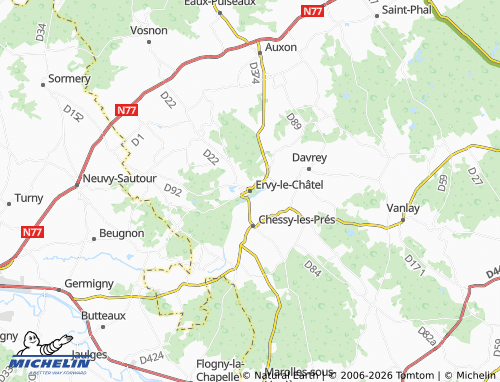 MICHELIN-Landkarte Ervy-le-Châtel - ViaMichelin