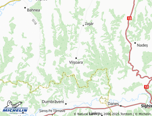 MICHELIN Viișoara map - ViaMichelin