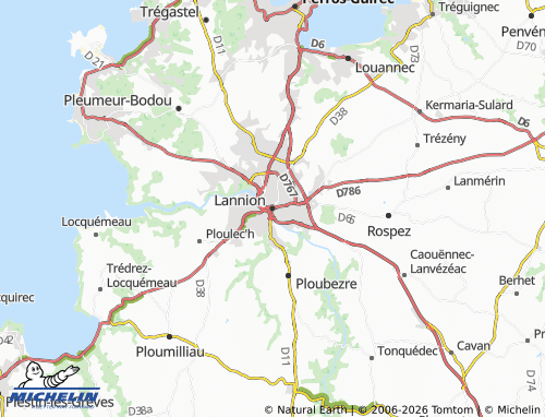 Mappa MICHELIN Lannion - ViaMichelin