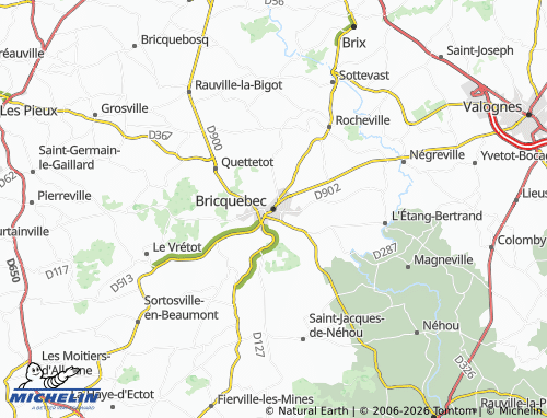 MICHELIN Bricquebec-en-Cotentin map - ViaMichelin