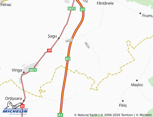 Mappa MICHELIN Hunedoara Timișană - ViaMichelin