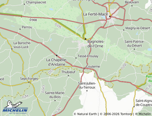 MICHELIN Tessé-Froulay map - ViaMichelin
