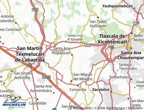 Mappa MICHELIN Santa Ana Nopalucan - ViaMichelin