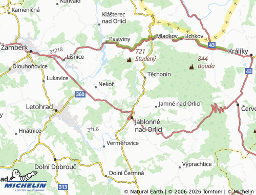 Kaart MICHELIN Sobkovice - ViaMichelin