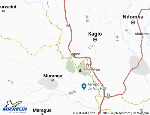 MICHELIN Sagana map - ViaMichelin