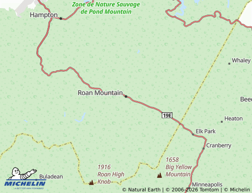 Mapa MICHELIN Roan Mountain - ViaMichelin