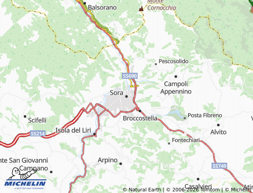 MICHELIN Sora map - ViaMichelin