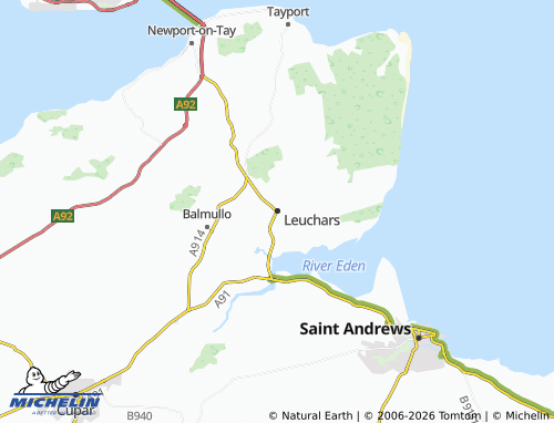 Mappa MICHELIN Leuchars - ViaMichelin