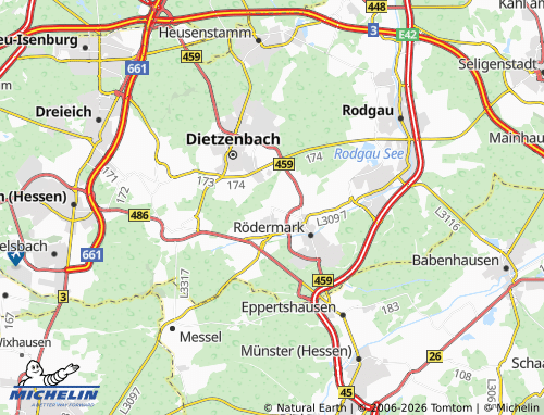 Mappa MICHELIN Rödermark-Messenhausen - ViaMichelin