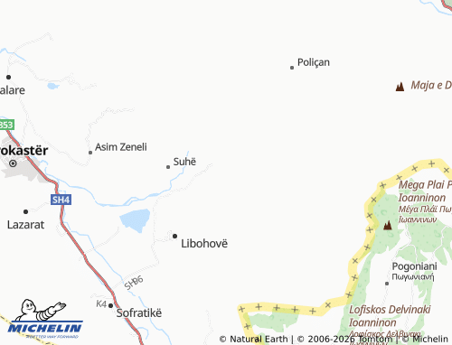MICHELIN Labovë e Sipërme map - ViaMichelin