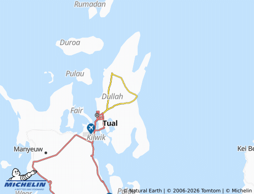 MICHELIN Pulau Dullah Utara map - ViaMichelin