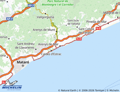 Carte MICHELIN Arenys de Mar - ViaMichelin