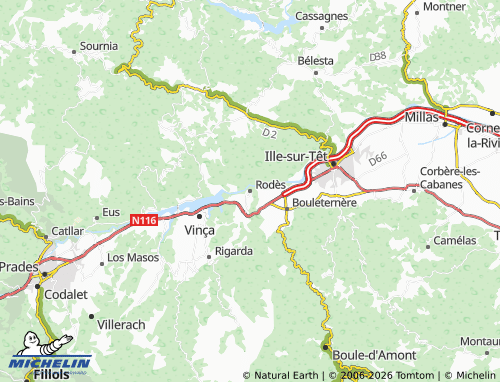 MICHELIN Rodès map - ViaMichelin