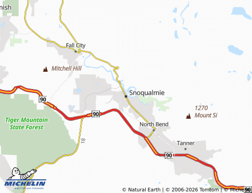 Kaart MICHELIN Snoqualmie - ViaMichelin