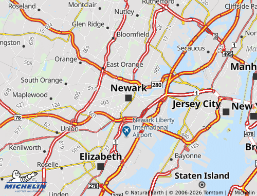 Mappa MICHELIN Newark - ViaMichelin