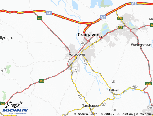 MICHELIN Portadown map - ViaMichelin