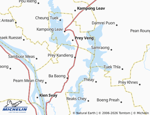 Carte MICHELIN Prey Kandieng - ViaMichelin