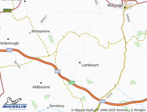 Carte MICHELIN Upper Lambourn - ViaMichelin