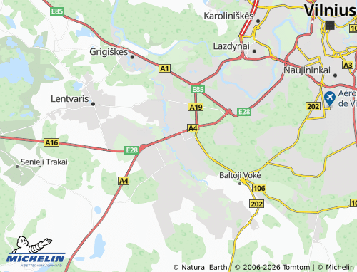 MICHELIN Paneriai map - ViaMichelin