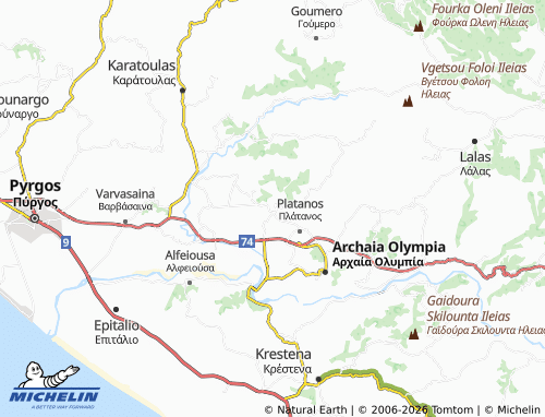 Carte MICHELIN Pelopio - ViaMichelin