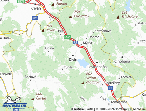 Mappa MICHELIN Divín - ViaMichelin