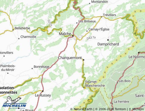 Mapa MICHELIN Les Écorces - ViaMichelin