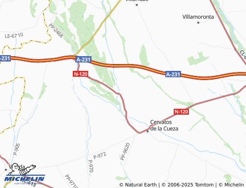 MICHELIN Calzadilla de la Cueza map - ViaMichelin