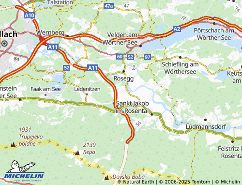 MICHELIN-Landkarte Obergoritschach - ViaMichelin