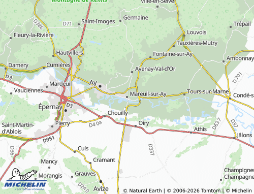 Mapa MICHELIN Mareuil-sur-Ay - ViaMichelin