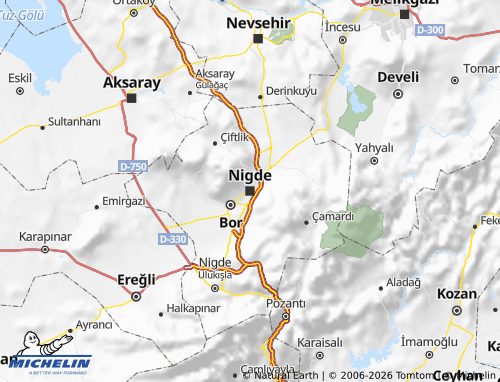 Kaart MICHELIN Niğde - ViaMichelin