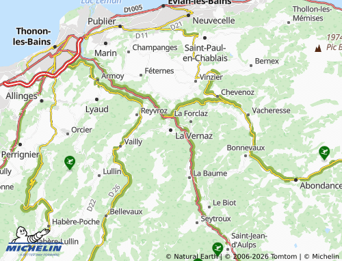 Carte MICHELIN La Vernaz - ViaMichelin
