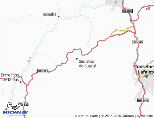 Mapa MICHELIN São Brás do Suaçuí - ViaMichelin