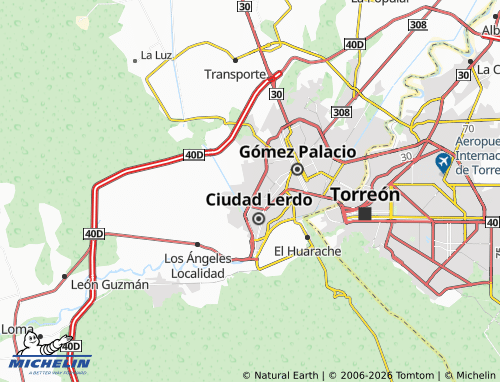 MICHELIN Lerdo map - ViaMichelin