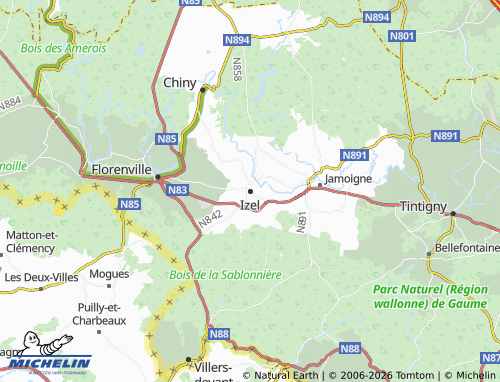 MICHELIN Izel map - ViaMichelin