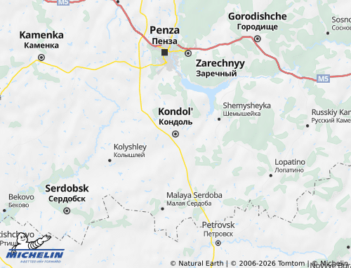 MICHELIN-Landkarte Pensenski Rajon - ViaMichelin