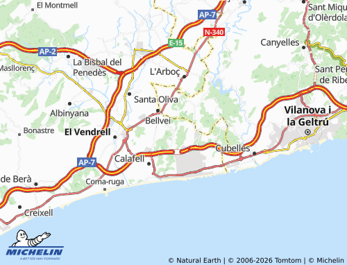Carte MICHELIN Calafell Parc - ViaMichelin