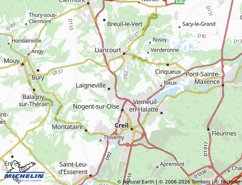 MICHELIN Monchy-Saint-Éloi map - ViaMichelin