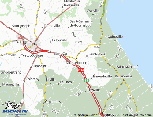 MICHELIN Montebourg map - ViaMichelin