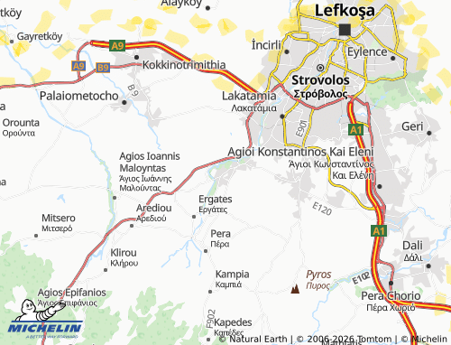 MICHELIN Pano Deftera map - ViaMichelin