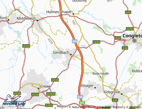MICHELIN Sandbach map - ViaMichelin