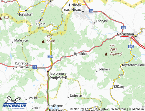 Mappa MICHELIN Rynoltice - ViaMichelin