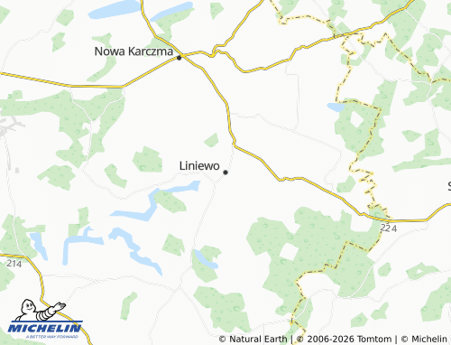 MICHELIN Liniewo map - ViaMichelin