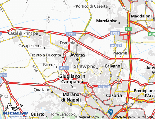 Carte MICHELIN Aversa - ViaMichelin