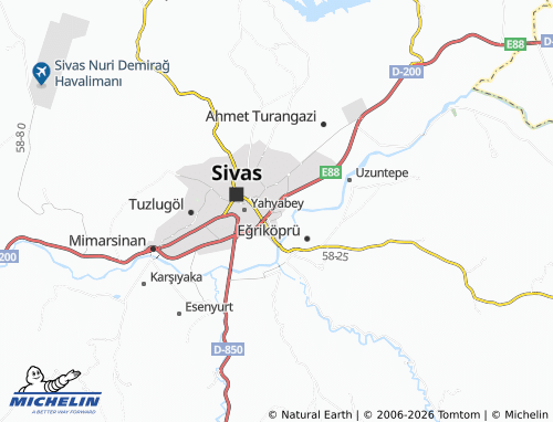 MICHELIN Yeşilyurt map - ViaMichelin