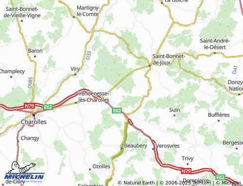 MICHELIN Saint-Brancher map - ViaMichelin