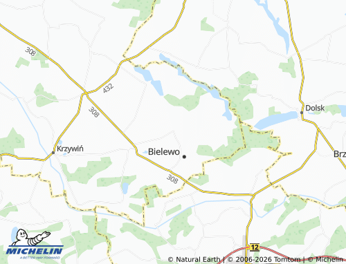 MICHELIN Bieżyń map - ViaMichelin