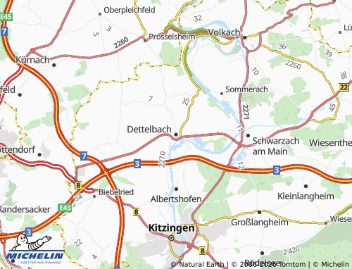 MICHELIN Dettelbach map - ViaMichelin