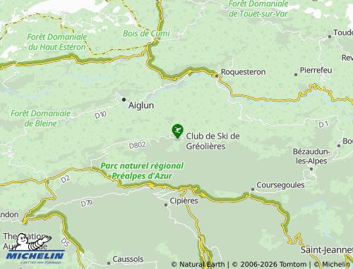 Mapa MICHELIN Gréolières Les Neiges - ViaMichelin