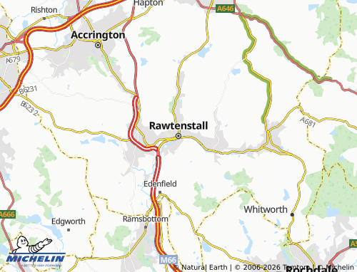 Carte MICHELIN Rawtenstall - ViaMichelin